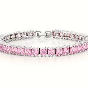 New Pink Gemstone Tennis Bracelet